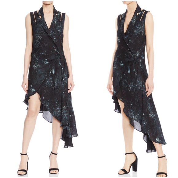 Haute Hippie Dresses & Skirts - {haute hippie} silk cut-out flutter wrap dress